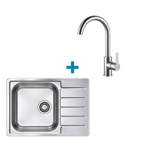 Alveus set: reverzibilni sudoper LINE 110 i česma Tonia – inox/krom