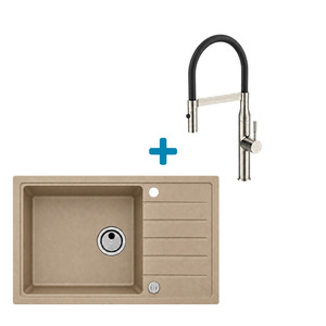 Alveus set: sudoper CADIT 100 i česma Mirage-PS – bež/inox