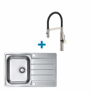 Alveus set: sudoper LINE MAX 80 i česma Mirage-PS – inox