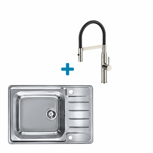 Alveus set: sudoper PRAKTIK 120 i česma Mirage-PS – inox