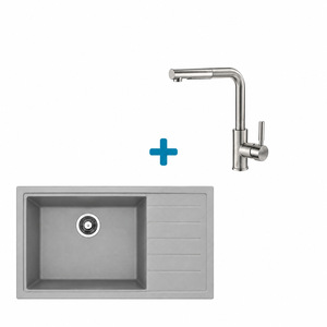 Alveus set: desni sudoper PURE-G 70 i česma Siros-P – siva