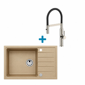 Alveus set: sudoper OMNI 30 i česma Mirage-PS – bež/inox