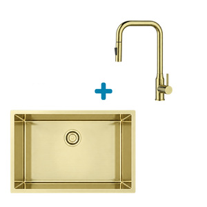 Alveus set: sudoper QUADRIX 60 Monarch Gold i česma Bloom-PS Monarch Gold – zlatna