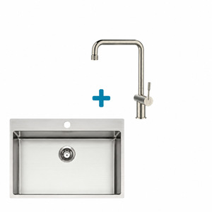 Alveus set: sudoper NOX 130 i česma Flora – inox