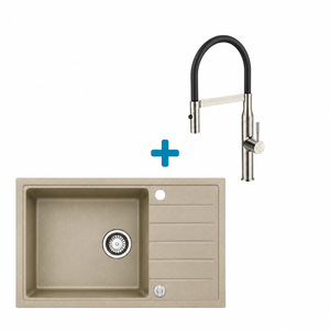 Alveus set: sudoper INTERMEZZO 130 i česma Mirage-PS – bež/inox