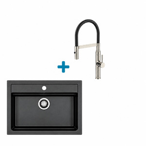 Alveus set: sudoper ATROX 30 i česma Mirage-PS – antracit/inox