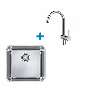 Alveus set: sudoper LUNO 30 i česma Savannah – inox/krom