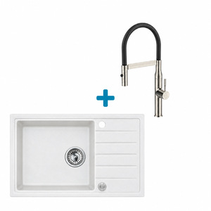 Alveus set: sudoper ROCK 130 i česma Mirage-PS – bijela/inox