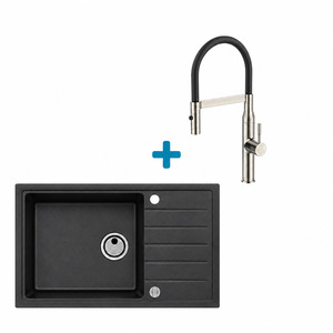 Alveus set: sudoper ATROX 30 i česma Mirage-PS – siva/inox