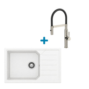 Alveus set: sudoper RECORD 40 i česma Mirage-PS – bijela/inox