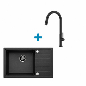 Alveus set: sudoper OMNI 30 Black Edition i česma Nova-PS – crna
