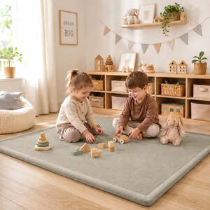 KINDER HOME LOLA dječiji tepih od memorijske pjene 150 × 200 × 3,5 cm, sivi GH-MM-01