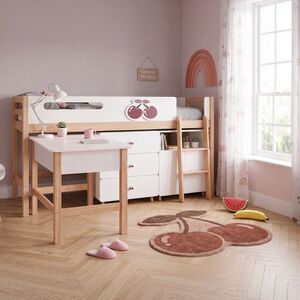 KINDER HOME Dječiji krevet Cherry sa policama i radnim stolom - 200x90cm SRK-57