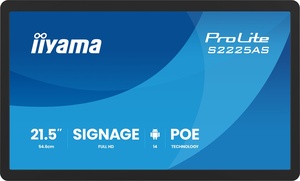 IIYAMA monitor S2225AS-B1P, 21.5", FullHD, IPS Touch, 500 cd/m2, Android 14, 4GB RAM, 32GB memorije, 14ms