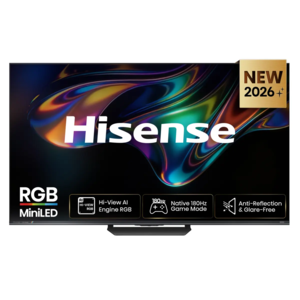 Hisense RGB MiniLED 55UR8S, 4K Ultra HD, Smart TV, VIDAA, Smart OS, 180 Hz, 2.1.2 Ch. Multi-Surround, Crni