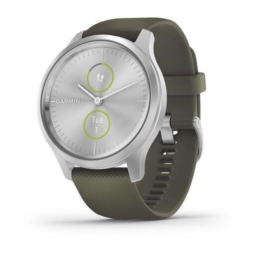 GARMIN Vivomove Style pametni sat / srebreno kućište / zelena narukvica
