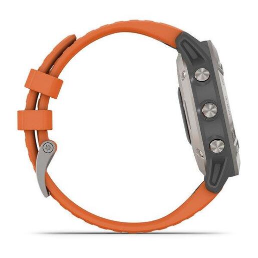 Garmin Fenix 6 Sapphire Titanium / ember orange remen