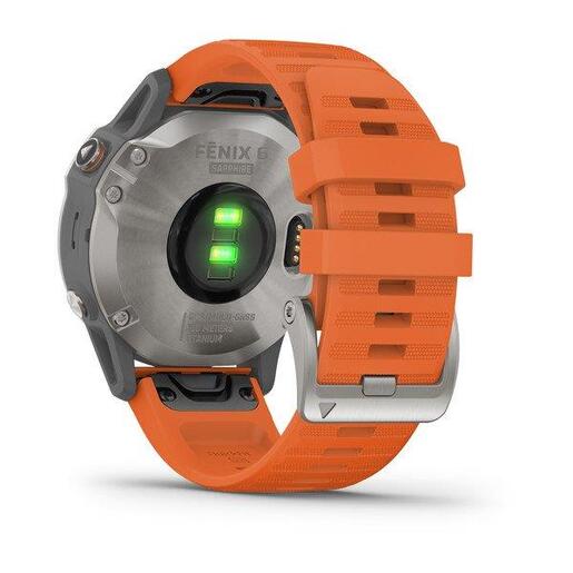 Garmin Fenix 6 Sapphire Titanium / ember orange remen