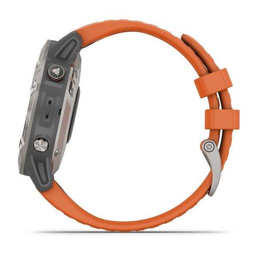 Garmin Fenix 6 Sapphire Titanium / ember orange remen