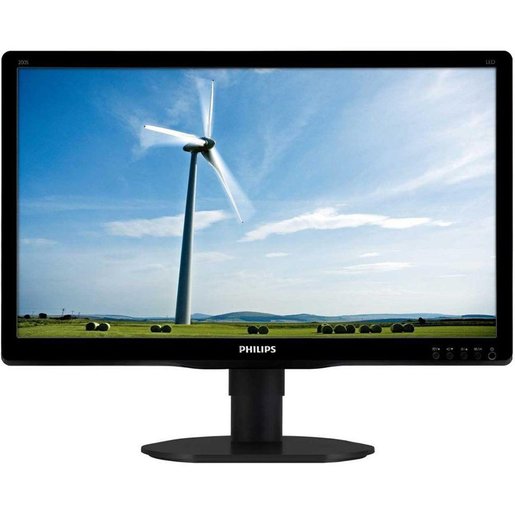 PHILIPS monitor LED S-Line 200S4LMB (19.5'', 16:9, 1600x900, TFT-LCD, 250 cd/m², 20M:1, 1000:1, 5 ms, 178/178°, VGA, DVI (HDCP), 2x 2W speakers) Black, 3y
