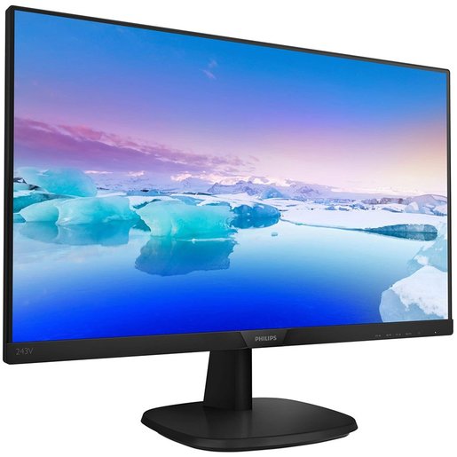 Monitor LED Philips 243V7QDAB/00, V-line, 23.8'' 1920x1080@60Hz, 16:9, IPS, 5ms, 250nits, Speakers 2W, Black, 3 Years, VESA100x100/VGA/DVI/HDMI/