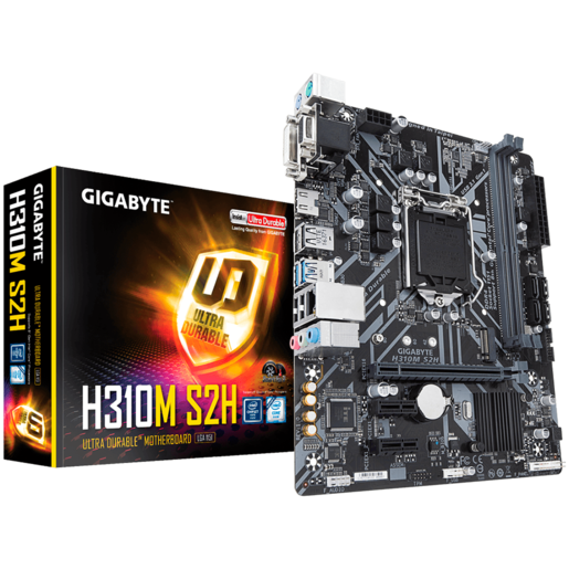 Gigabyte Main Board Desktop H310 (S1151, 2xDDR4, HDMI, DVI-D, VGA, 1xPCIex16, 2xPCIex1, ALC887, Realtek 8118 Gaming LAN, 4xSATA III, M.2, USB 3.1, USB 2.0) mATX retail