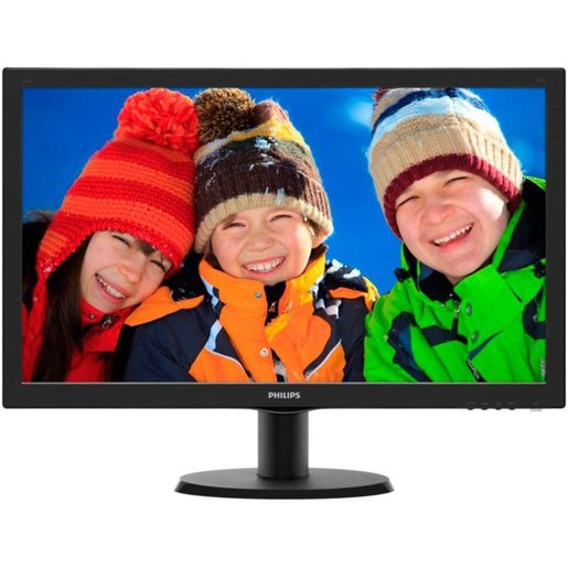 Monitor LED PHILIPS V-Line 243V5LHAB/00 (23.6'', TN, 16.9, 1920x1080, 5ms, 10M:1, 250 cd/m2, VGA, DVI, HDMI, Speakers, VESA) Black