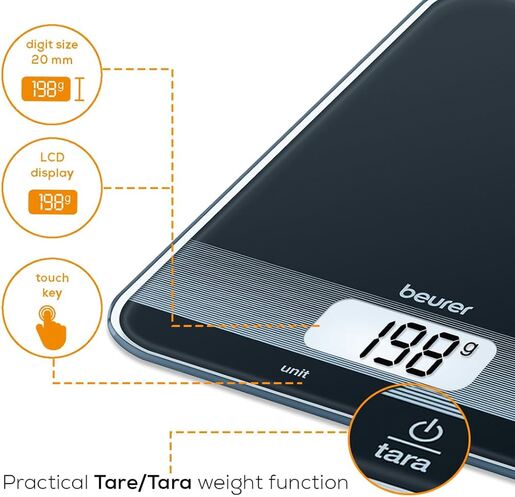 Beurer KS 19 kuhinjska vaga, crna