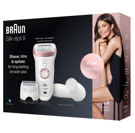 BRAUN epilator SES 9/880 + četka za lice, Silk-epil 9, Wet & Dry