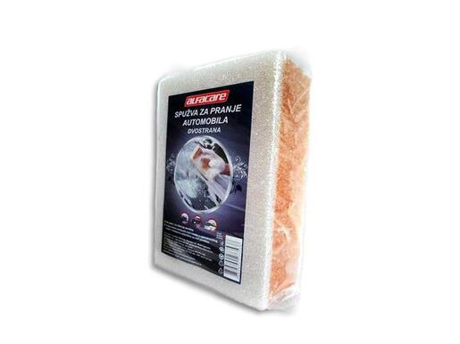 SPUŽVA dvostrana -  fina + 1cm sloj grube 16 x 11 x 5+1, folija + etiketa 1 kom