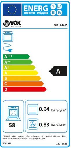 VOX štednjak GHT631XL