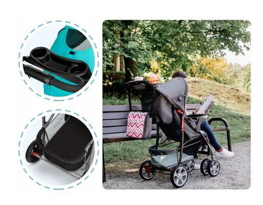 Lionelo dječija kolica EMMA PLUS Tirkiz + torba za mamu