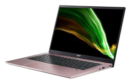 Laptop Acer Swift 1 Pink NX.A9NEX.004, 14 FHD IPS, Intel Pentium Silver N5030, 8GB RAM, 256GB PCIe NVMe SSD, Intel UHD Graphics 605