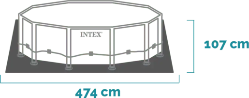 Intex Prism Frame bazen metalna konstrukcija 457 x 107 cm sa pumpom, merdevine, podloga, prekrivač - 55721