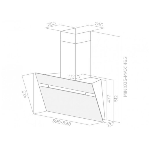 Elica napa Stripe IX/A/90/LX