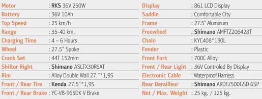 Električni bicikl RKS MB6 BLACK