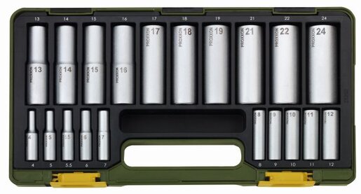 Proxxon garnitura nasadnih ključeva dugih 1/4''+1/2'' 4-24 mm/ 20 kom.