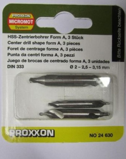 PROXXON trodijelni set svrdala za zabušivanje za tokarilice, NO 24630