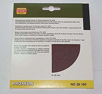 PROXXON samoljepivi brusni papiri od bijelog korunda za TG 125/E granulacije 80