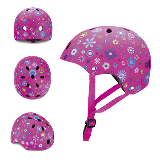 Globber šljem - roza cvjetići