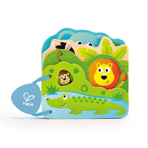 Hape Drvena knjiga za bebe - životinje iz savane