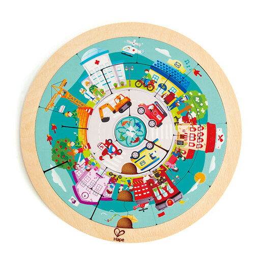 Hape puzzle okrugle, dvostrane