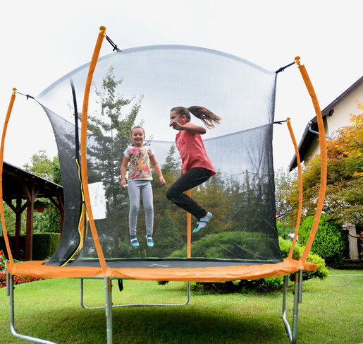 LEGONI trampolin SPACE sa zaštitnom mrežom i ljestvama, 244cm- narančasti