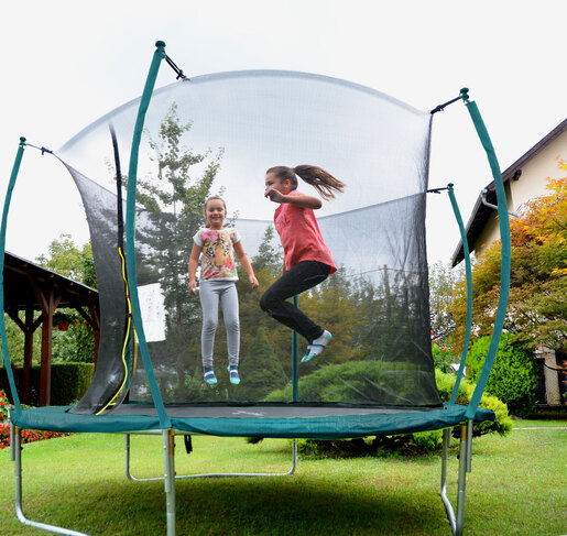 LEGONI trampolin SPACE sa zaštitnom mrežom  i ljestvama, 425cm-tamno zeleni