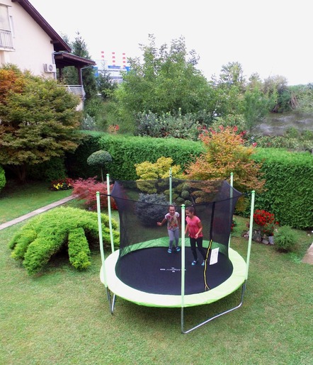 LEGONI trampolin FUN sa zaštitnom mrežom, 244cm, zeleni