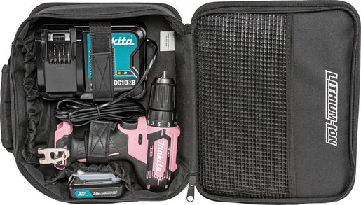 Makita akumulatorska bušilica DF333DSAP1(12Vmax,Li-ion,1x2Ah,pink)