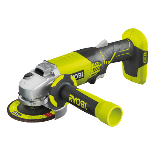 Ryobi akumulatorska kutna brusilica R18AG-0  - 18V ONE+, 115mm, bočna ručka + jedna brusna ploča GRATIS - SAMO ALAT