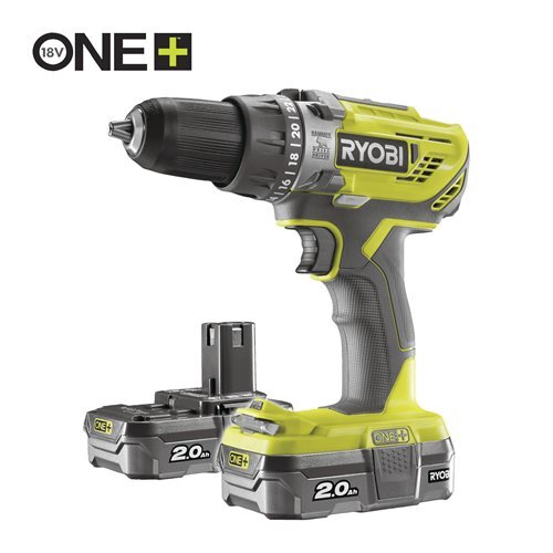 Ryobi akumulatorska udarna bušilica-odvijač R18PD3-220S - 18V ONE+, glava 13mm, 2 brzine