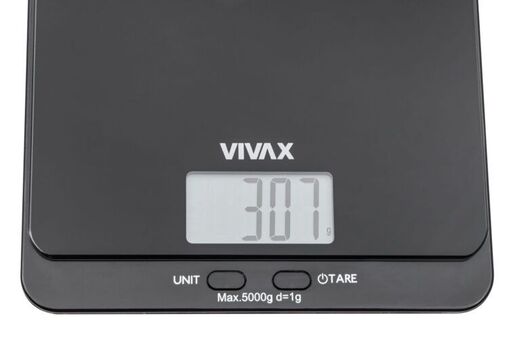 VIVAX kuhinjska vaga KS-502B od 1 g do 5.000 g; CRNA