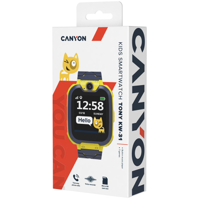 CANYON Tony dječiji pametni sat CNE-KW31YB, Mirco SIM card, Žuti